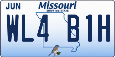 MO license plate WL4B1H