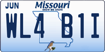 MO license plate WL4B1I