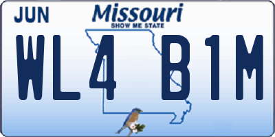 MO license plate WL4B1M