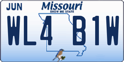 MO license plate WL4B1W