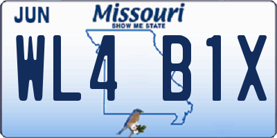 MO license plate WL4B1X
