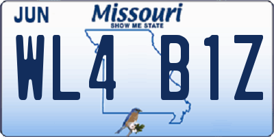 MO license plate WL4B1Z