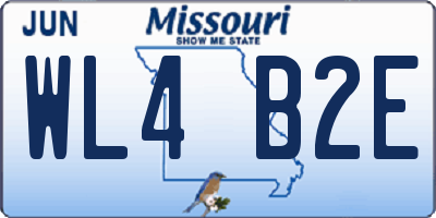 MO license plate WL4B2E