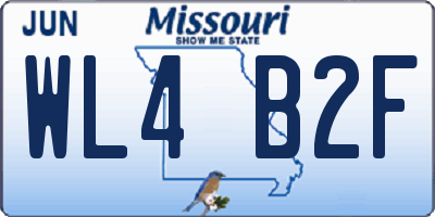 MO license plate WL4B2F