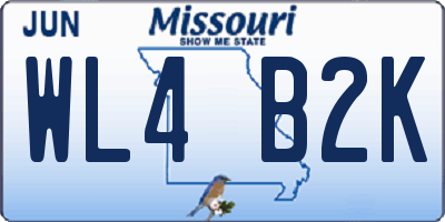 MO license plate WL4B2K