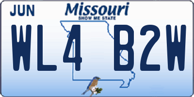 MO license plate WL4B2W