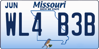 MO license plate WL4B3B