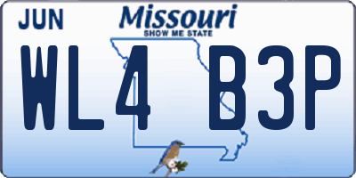 MO license plate WL4B3P