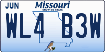 MO license plate WL4B3W