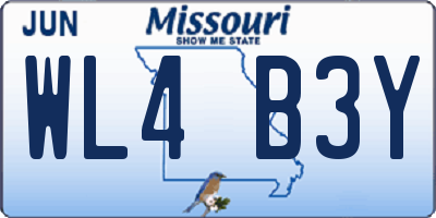 MO license plate WL4B3Y