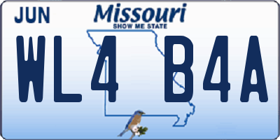 MO license plate WL4B4A