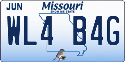 MO license plate WL4B4G