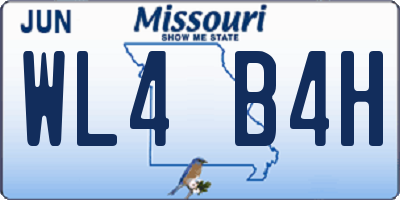 MO license plate WL4B4H