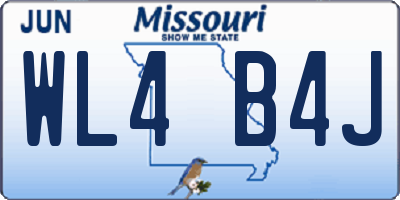 MO license plate WL4B4J