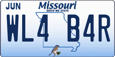 MO license plate WL4B4R