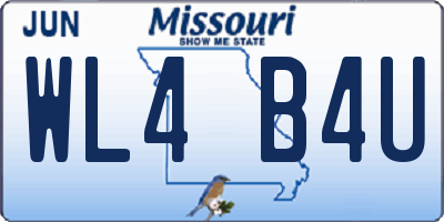 MO license plate WL4B4U