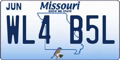 MO license plate WL4B5L