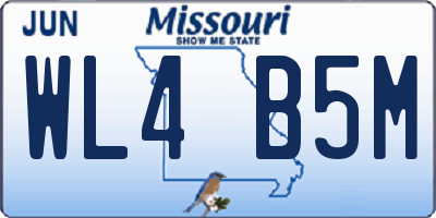 MO license plate WL4B5M