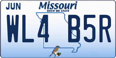 MO license plate WL4B5R