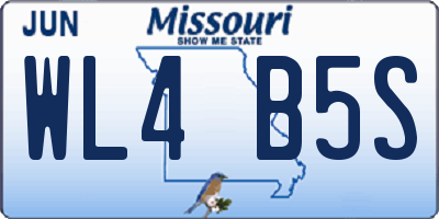 MO license plate WL4B5S