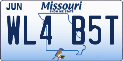 MO license plate WL4B5T