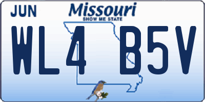 MO license plate WL4B5V