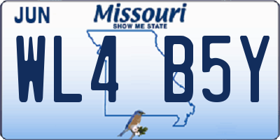 MO license plate WL4B5Y