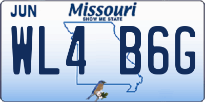 MO license plate WL4B6G