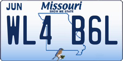 MO license plate WL4B6L