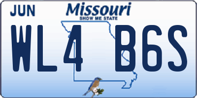 MO license plate WL4B6S