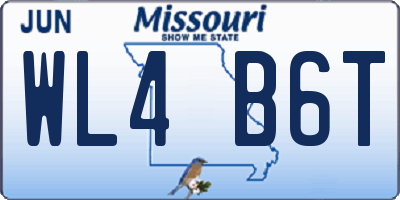 MO license plate WL4B6T