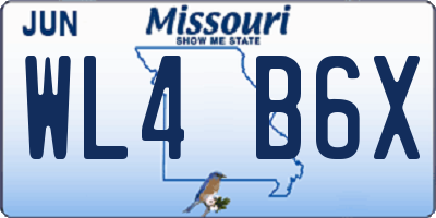 MO license plate WL4B6X