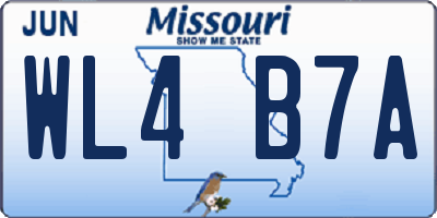 MO license plate WL4B7A