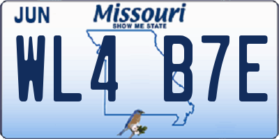 MO license plate WL4B7E