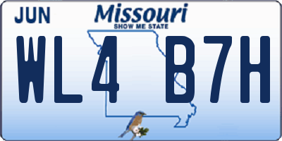 MO license plate WL4B7H