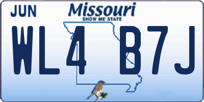 MO license plate WL4B7J