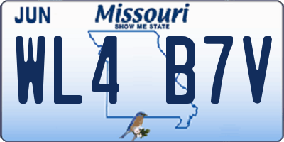 MO license plate WL4B7V