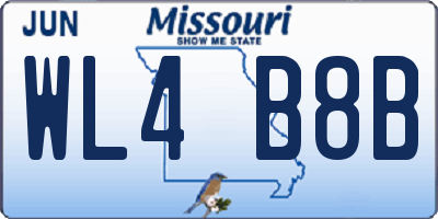 MO license plate WL4B8B
