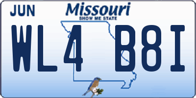 MO license plate WL4B8I