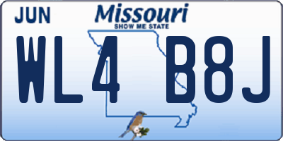 MO license plate WL4B8J