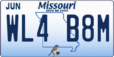 MO license plate WL4B8M