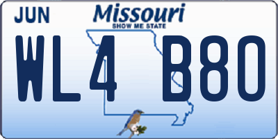 MO license plate WL4B8O