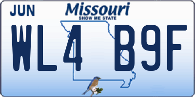 MO license plate WL4B9F