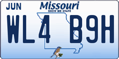 MO license plate WL4B9H