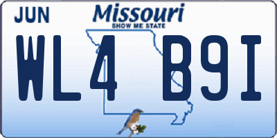 MO license plate WL4B9I
