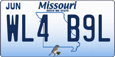 MO license plate WL4B9L