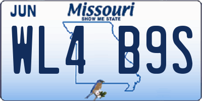 MO license plate WL4B9S