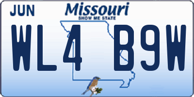 MO license plate WL4B9W
