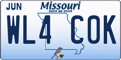MO license plate WL4C0K