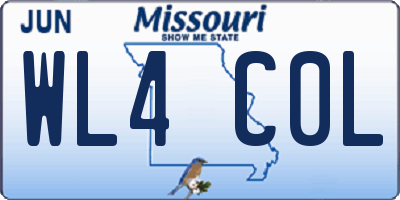 MO license plate WL4C0L